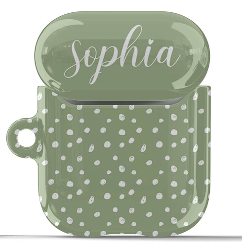 Speckled Polka Dots Custom Name AirPods Case